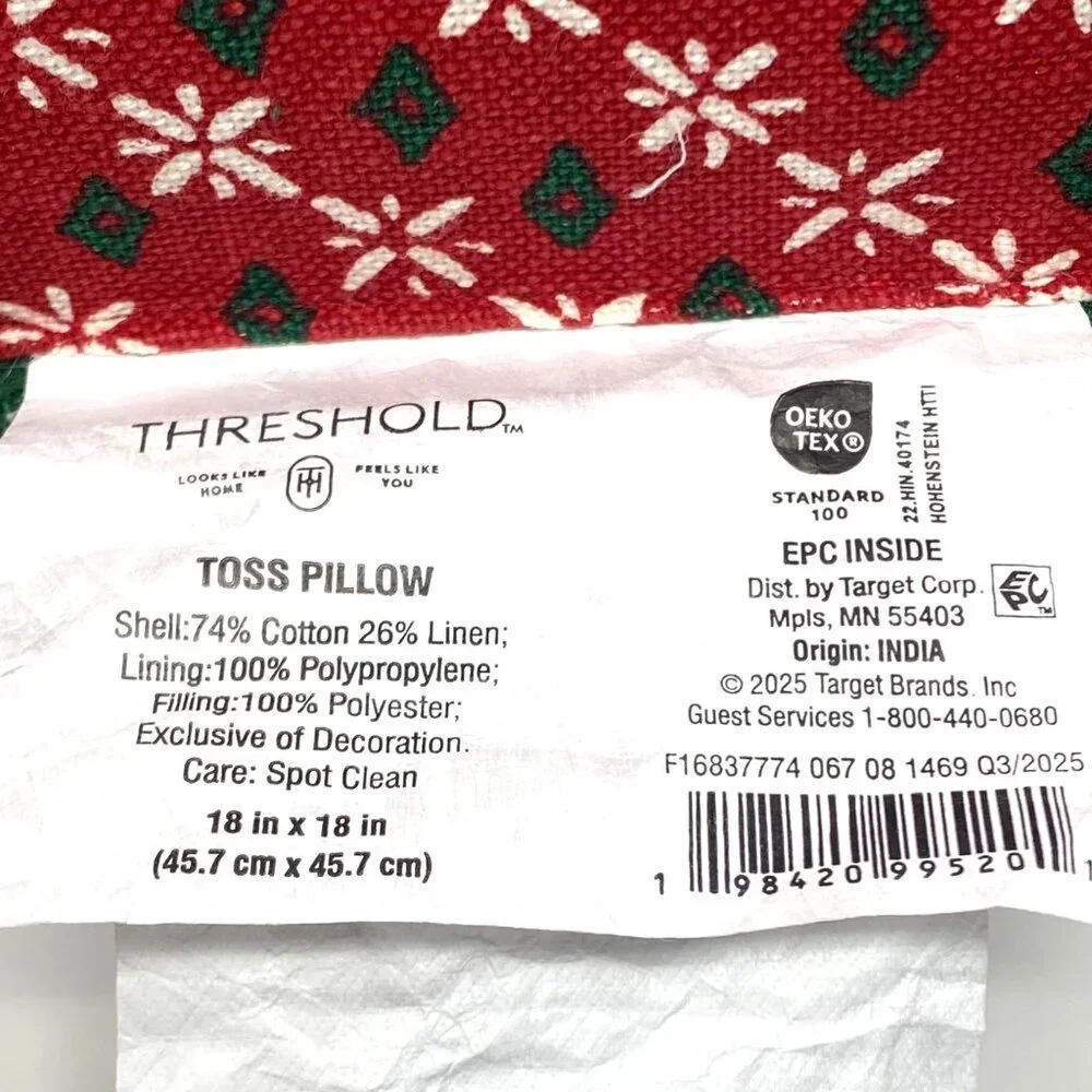 Target Threshold™ Square Floral Throw Pillow Red Decorative Garden Pattern
